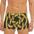 Gold Circle Celtic Knot Symbol Print Men's Short Boxer Briefs