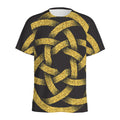 Gold Circle Celtic Knot Symbol Print Men's Athletic T-Shirt