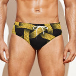 Gold Circle Celtic Knot Symbol Print Men's Swim Briefs