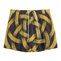 Gold Circle Celtic Knot Symbol Print Mesh Shorts