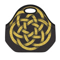 Gold Circle Celtic Knot Symbol Print Neoprene Lunch Bag