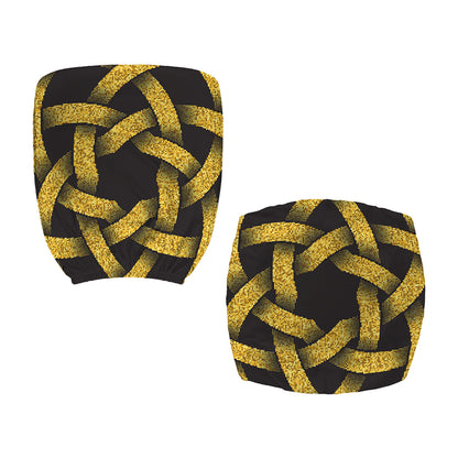 Gold Circle Celtic Knot Symbol Print Office Chair Cover
