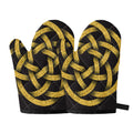 Gold Circle Celtic Knot Symbol Print Oven Mitts