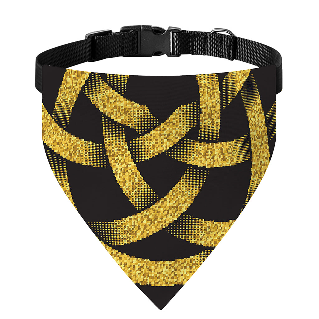 Gold Circle Celtic Knot Symbol Print Over The Collar Dog Bandana