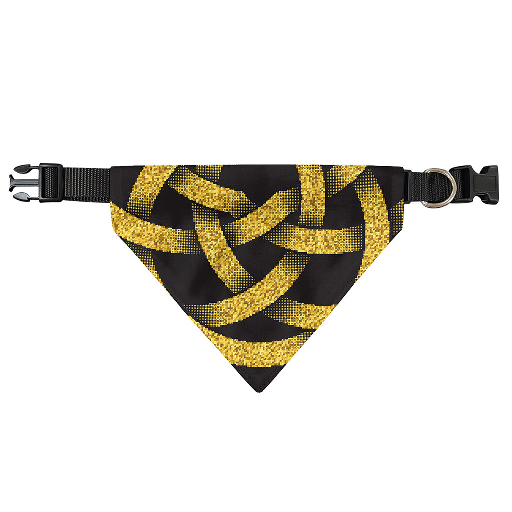Gold Circle Celtic Knot Symbol Print Over The Collar Dog Bandana