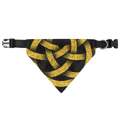 Gold Circle Celtic Knot Symbol Print Over The Collar Dog Bandana