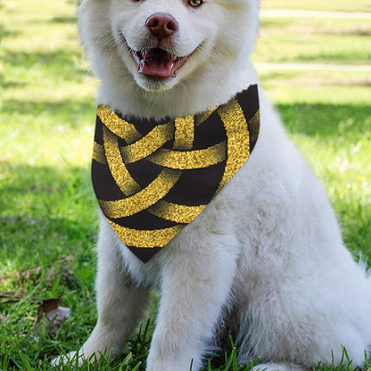 Gold Circle Celtic Knot Symbol Print Over The Collar Dog Bandana