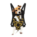 Gold Circle Celtic Knot Symbol Print Pet Carrier Backpack