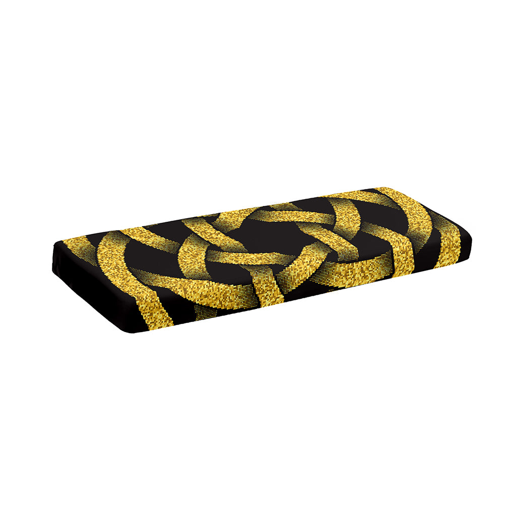 Gold Circle Celtic Knot Symbol Print Piano Keyboard Cover