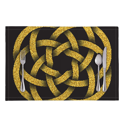 Gold Circle Celtic Knot Symbol Print Placemat