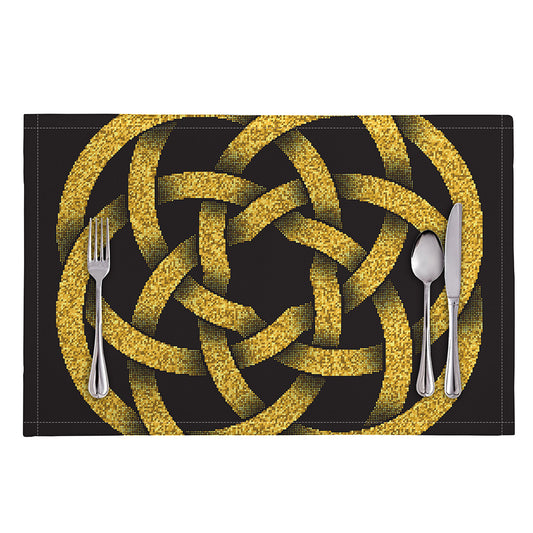 Gold Circle Celtic Knot Symbol Print Placemat