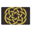 Gold Circle Celtic Knot Symbol Print Polyester Doormat