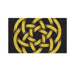 Gold Circle Celtic Knot Symbol Print Polyester Flag