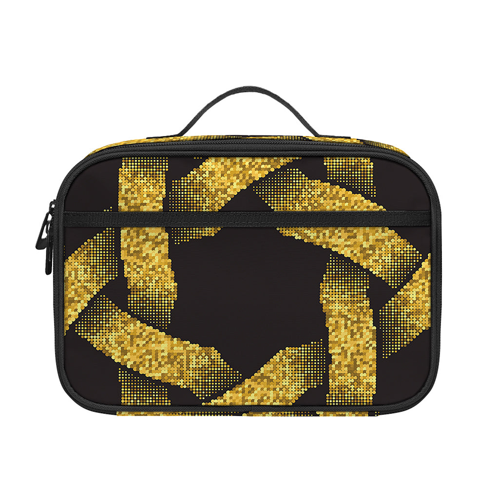 Gold Circle Celtic Knot Symbol Print Portable Lunch Bag