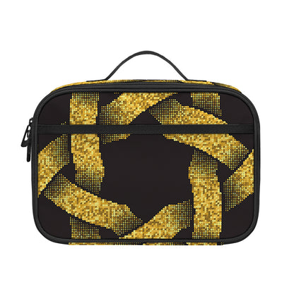 Gold Circle Celtic Knot Symbol Print Portable Lunch Bag