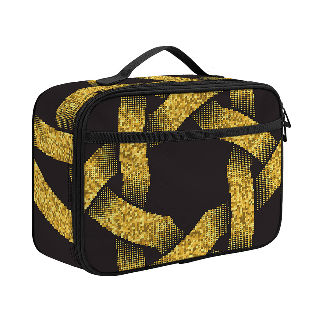 Gold Circle Celtic Knot Symbol Print Portable Lunch Bag