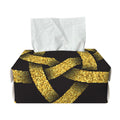 Gold Circle Celtic Knot Symbol Print Rectangle Tissue Box Cover