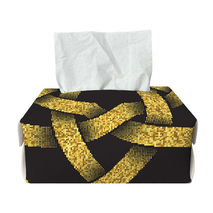 Gold Circle Celtic Knot Symbol Print Rectangle Tissue Box Cover