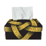 Gold Circle Celtic Knot Symbol Print Rectangle Tissue Box Cover