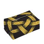Gold Circle Celtic Knot Symbol Print Rectangle Tissue Box Cover