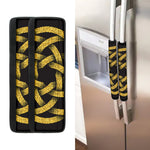 Gold Circle Celtic Knot Symbol Print Refrigerator Handle Covers