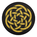 Gold Circle Celtic Knot Symbol Print Round Blanket