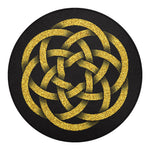 Gold Circle Celtic Knot Symbol Print Round Blanket
