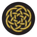 Gold Circle Celtic Knot Symbol Print Round Floor Mat
