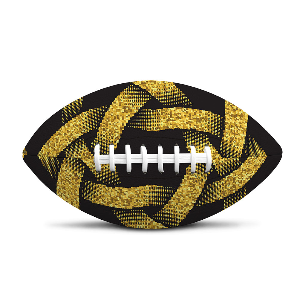 Gold Circle Celtic Knot Symbol Print Rugby Ball