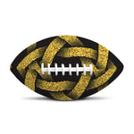 Gold Circle Celtic Knot Symbol Print Rugby Ball