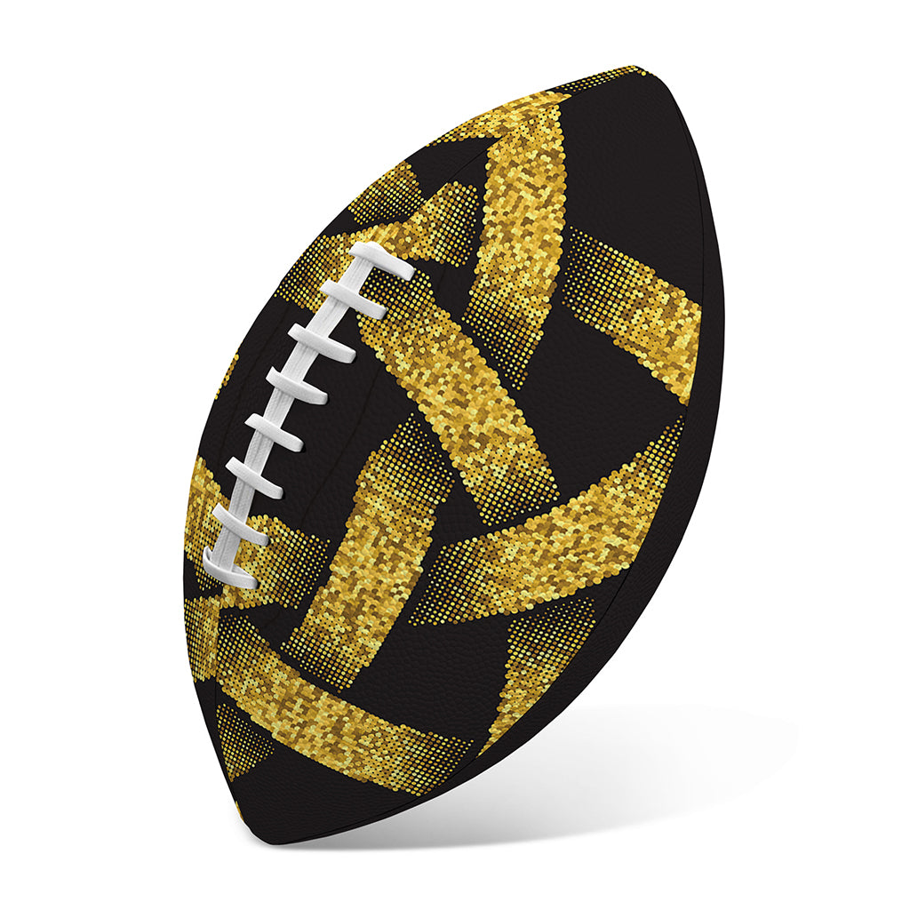 Gold Circle Celtic Knot Symbol Print Rugby Ball