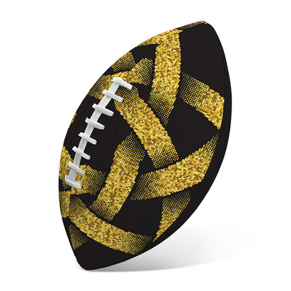 Gold Circle Celtic Knot Symbol Print Rugby Ball