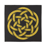 Gold Circle Celtic Knot Symbol Print Silk Bandana