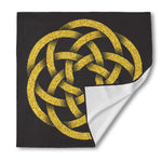 Gold Circle Celtic Knot Symbol Print Silk Bandana