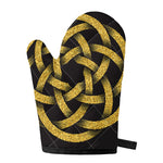 Gold Circle Celtic Knot Symbol Print Single Oven Mitt