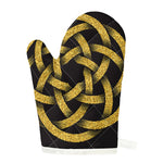 Gold Circle Celtic Knot Symbol Print Single Oven Mitt