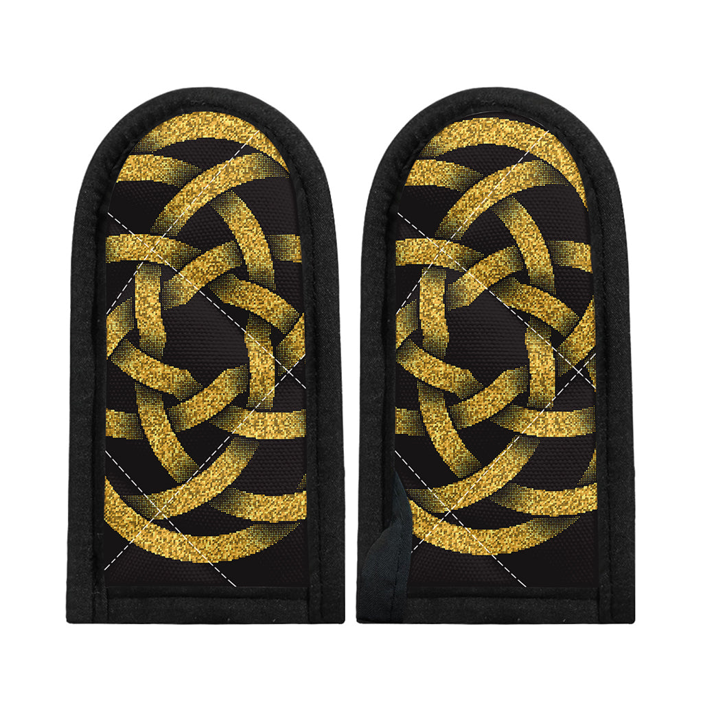 Gold Circle Celtic Knot Symbol Print Skillet Handle Cover