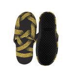 Gold Circle Celtic Knot Symbol Print Slippers