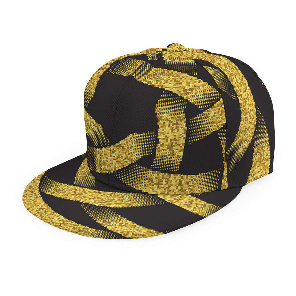 Gold Circle Celtic Knot Symbol Print Snapback Cap