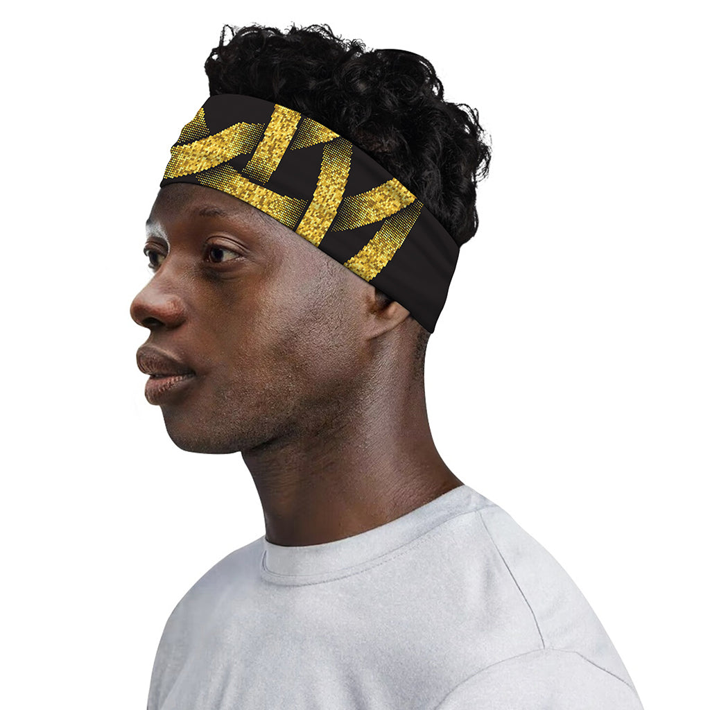 Gold Circle Celtic Knot Symbol Print Sports Headband