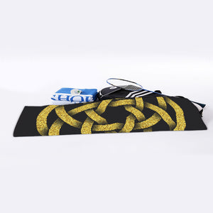 Gold Circle Celtic Knot Symbol Print Sports Towel