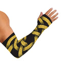 Gold Circle Celtic Knot Symbol Print Sun Protection Arm Sleeves