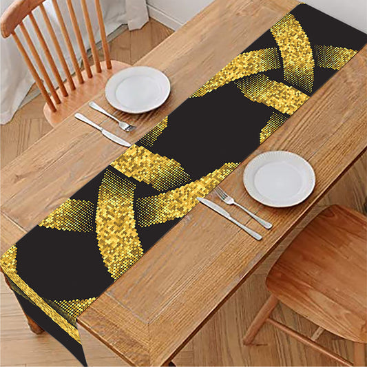Gold Circle Celtic Knot Symbol Print Table Runner