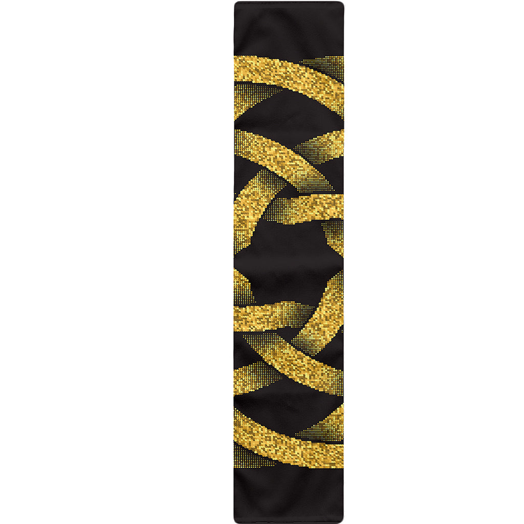 Gold Circle Celtic Knot Symbol Print Table Runner