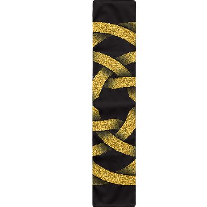 Gold Circle Celtic Knot Symbol Print Table Runner