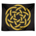 Gold Circle Celtic Knot Symbol Print Tapestry