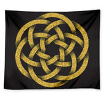Gold Circle Celtic Knot Symbol Print Tapestry