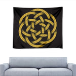 Gold Circle Celtic Knot Symbol Print Tapestry