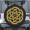Gold Circle Celtic Knot Symbol Print Tire Cover With Camera Hole