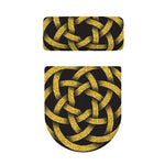 Gold Circle Celtic Knot Symbol Print Toilet Lid And Tank Cover Set
